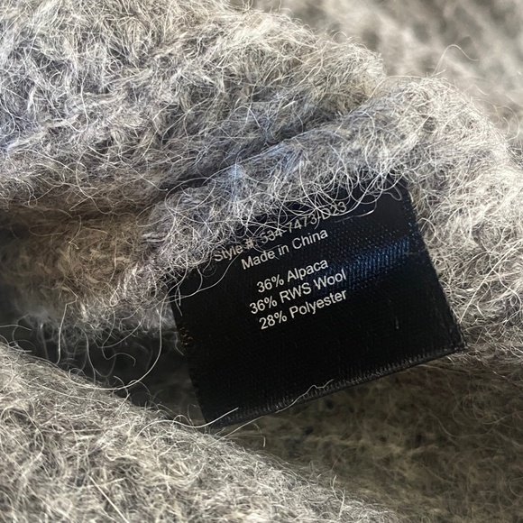 Jenni Kayne Hayes Crewneck Sweater Cardigan Grey Alpaca Wool Size Small S - Picture 9 of 13
